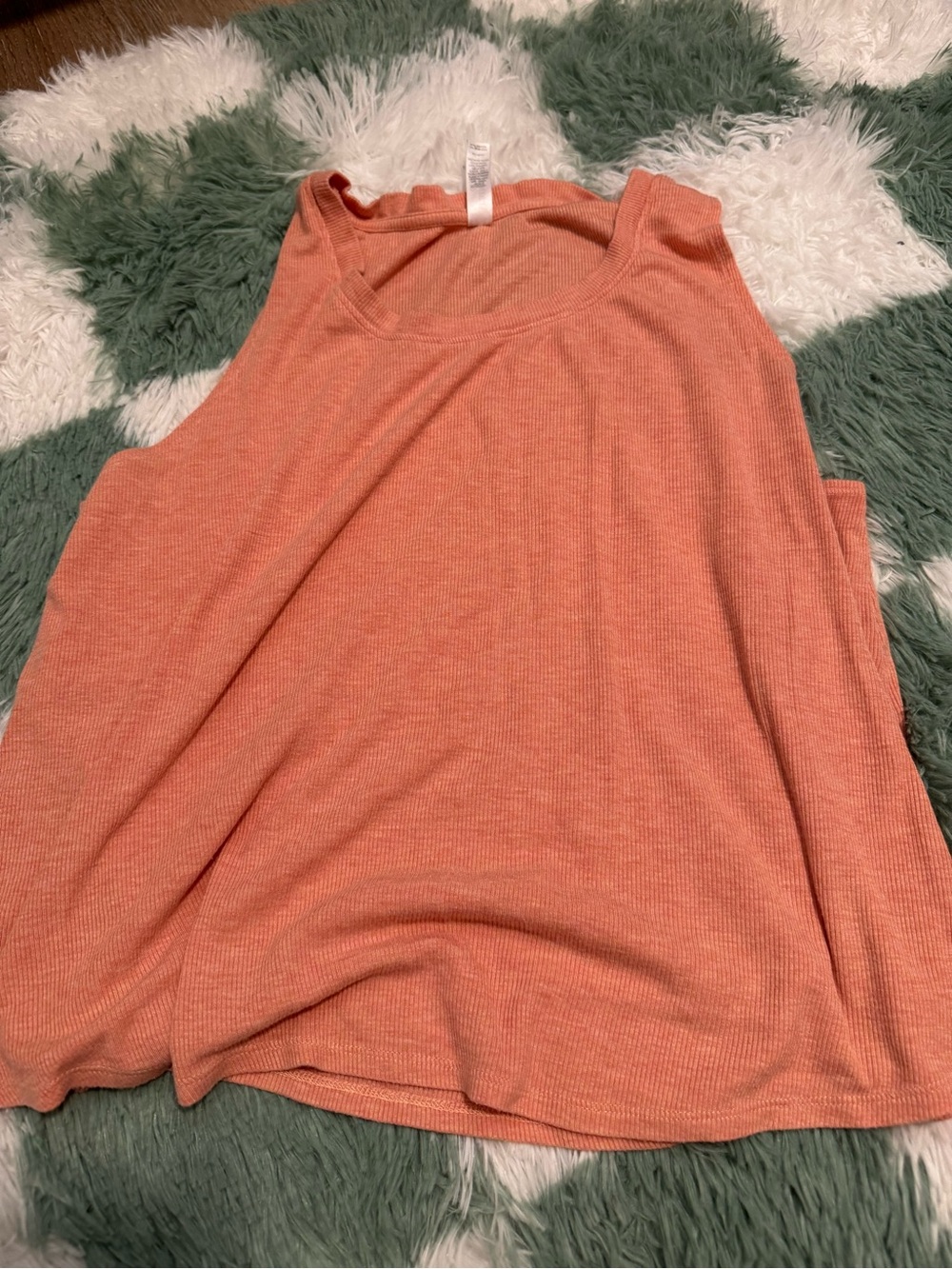 Lightweight Coral Ribbed Tank Top